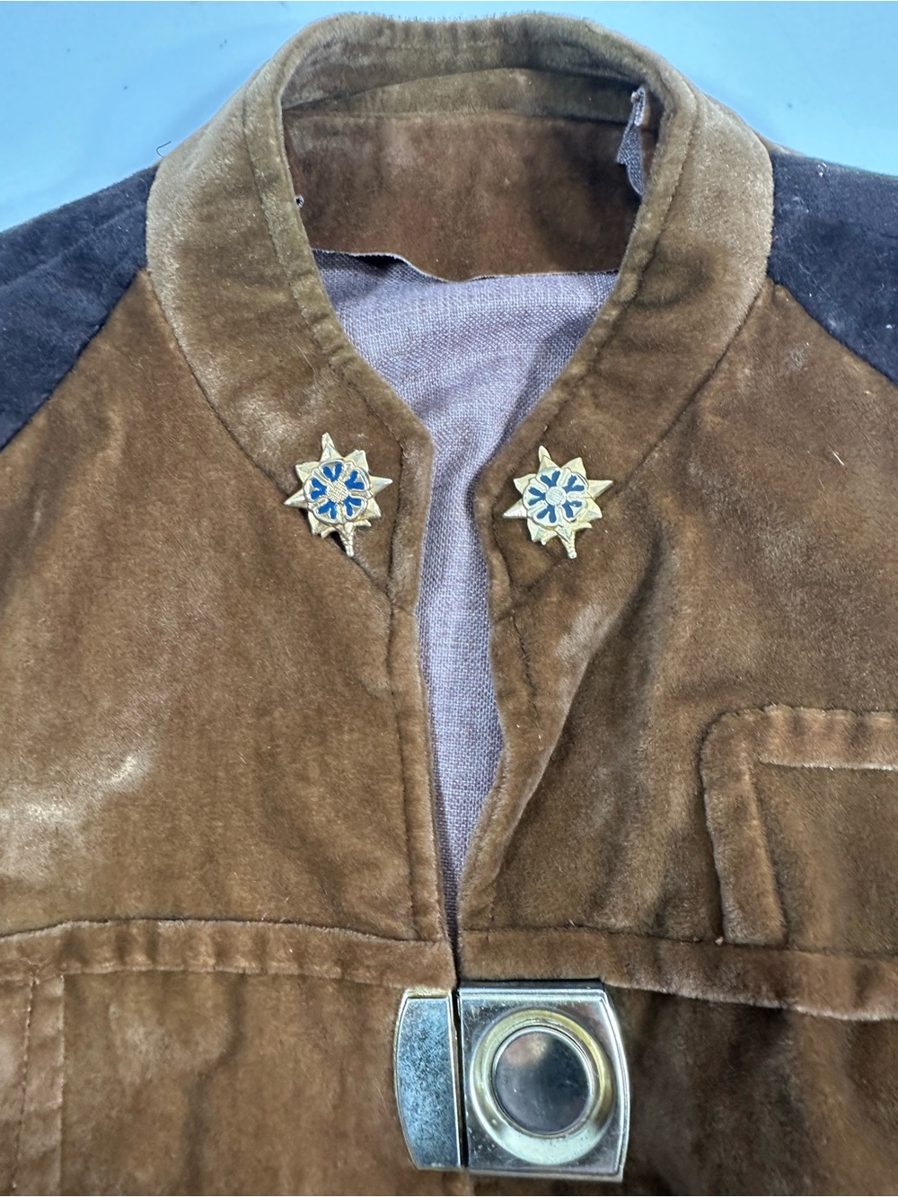 Battlestar Gallactica Brown Suede Military-Style Cropped Jacket - Picture 6 of 8